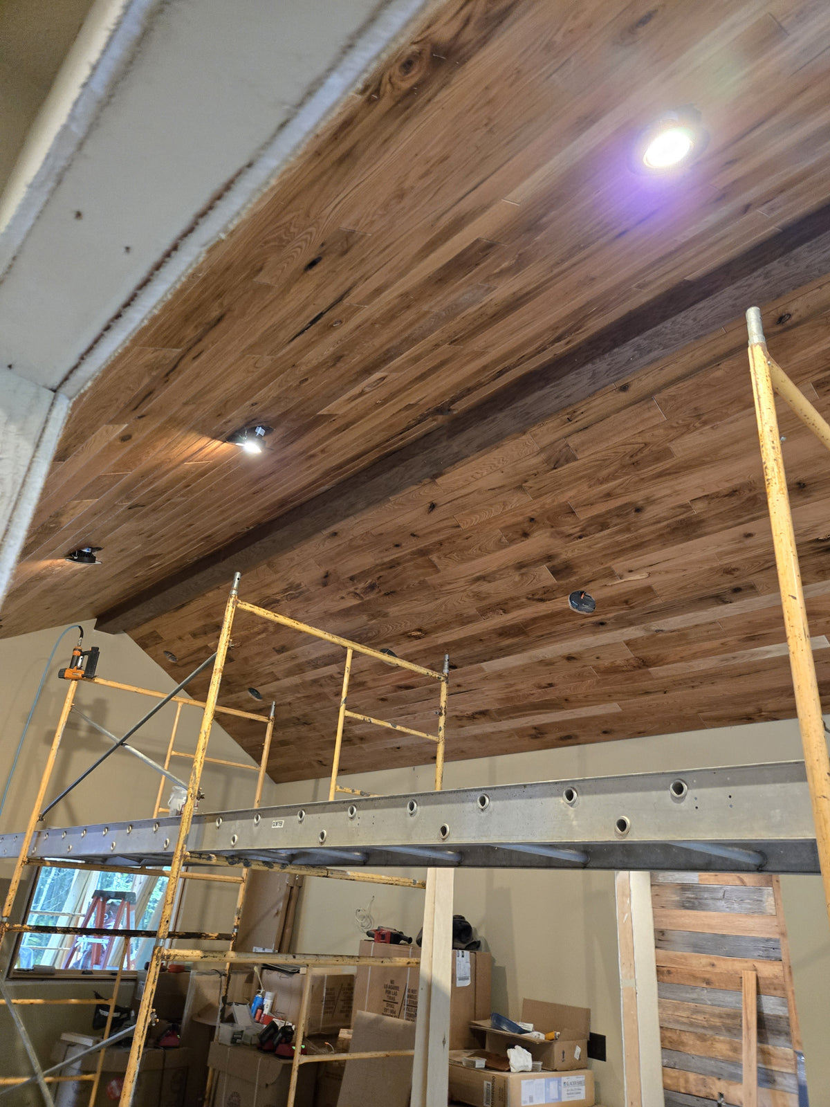 Faux Beams & Ceiling Install